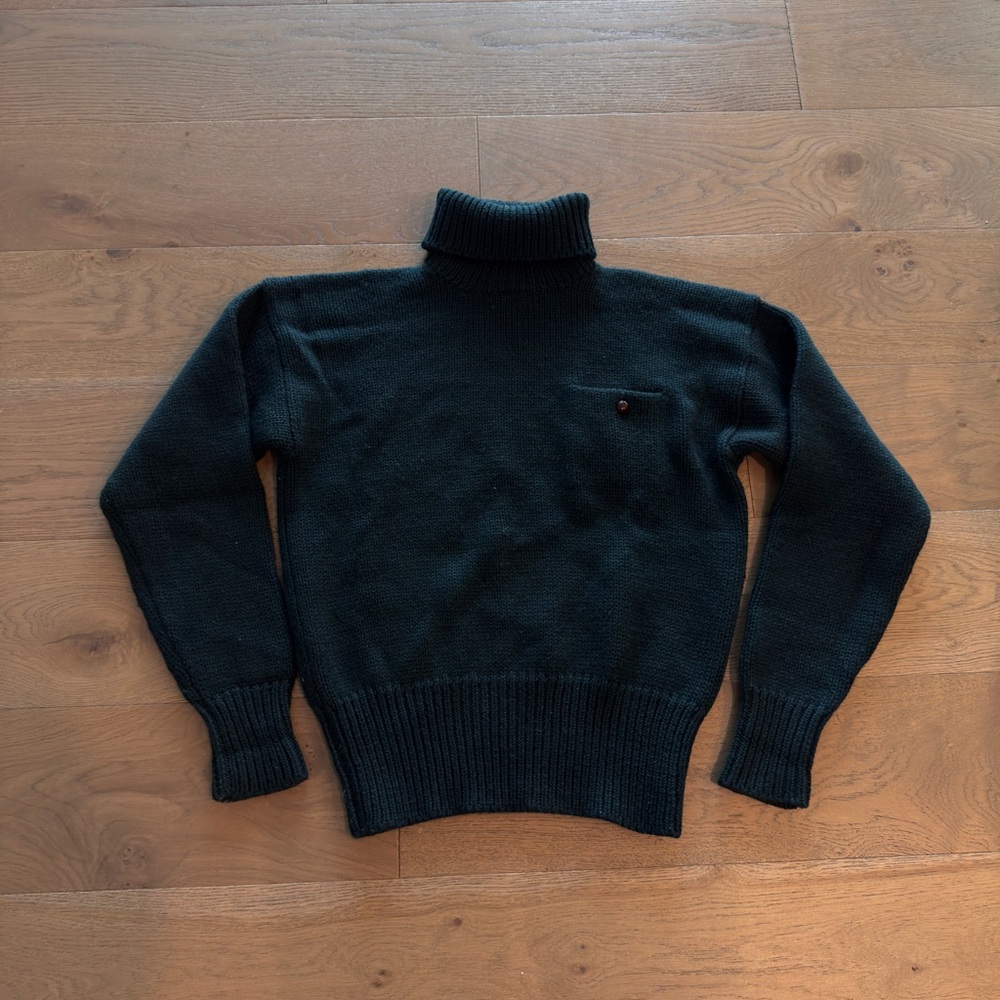 Vintage Dark Green Turtleneck Sweater
